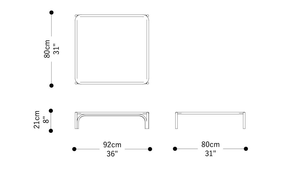 Image of the main dimensions of the product